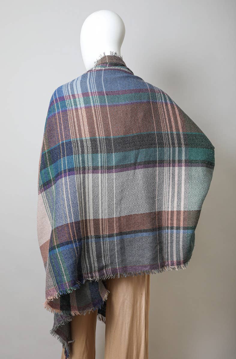 Multicolor Plaid Pocket Ruana - All Time Fall Favorite π