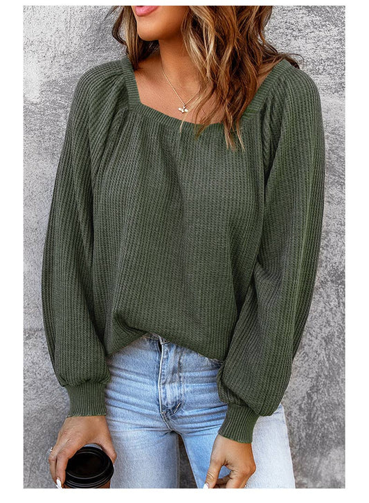 A Baggy Neckline Casual Knit Top