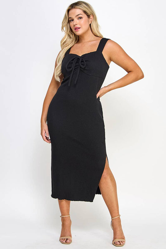 Plus Size Smocked Midi Dress